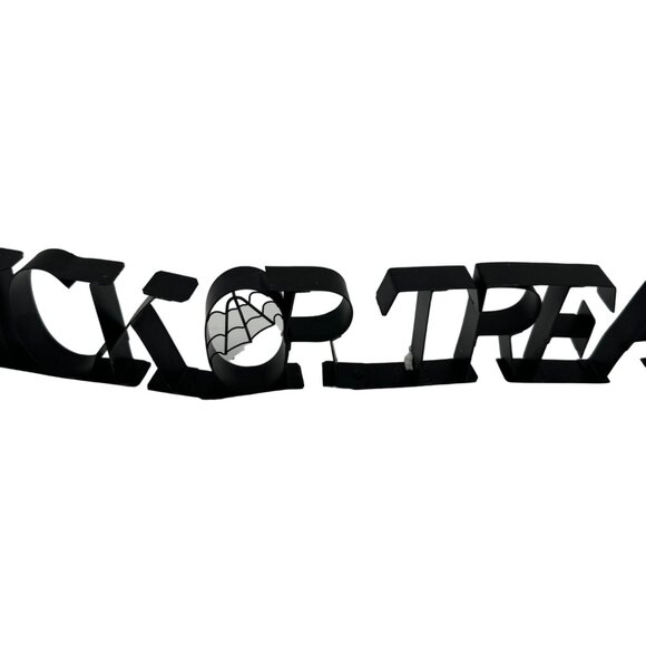 Trick Or Treat Halloween Mantle Decor Black Metal Decorative Sign - Picture 3 of 5